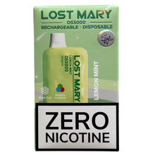 Load image into Gallery viewer, Lemon Mint - Lost Mary OS5000 - Zero Nicotine